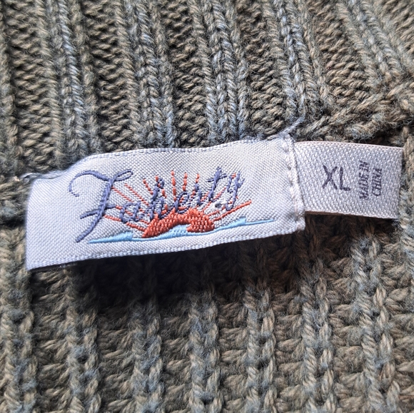 Faherty Sunwashed Fisherman Cardigan Green Blue Chunky Knit Button Sweater Sz XL - Picture 5 of 12